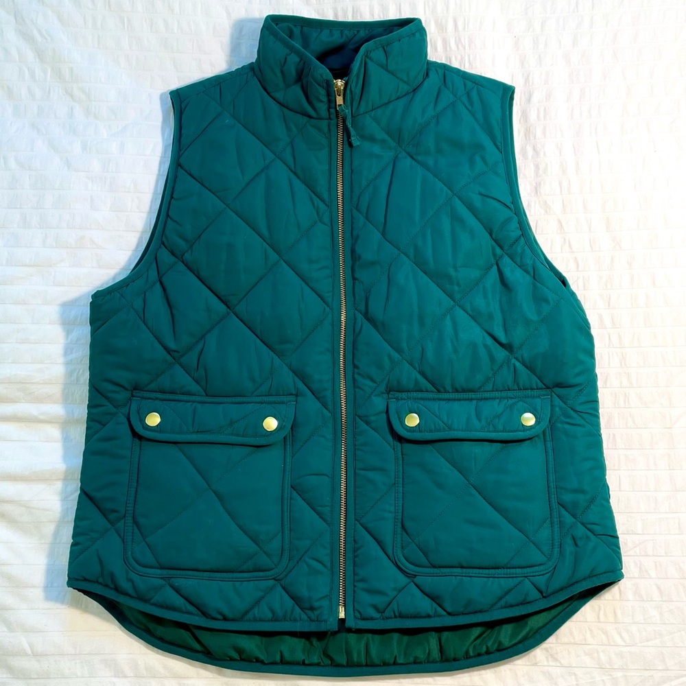 J. Crew Excursion Emerald Quilted Puffer Vest (L / Large)